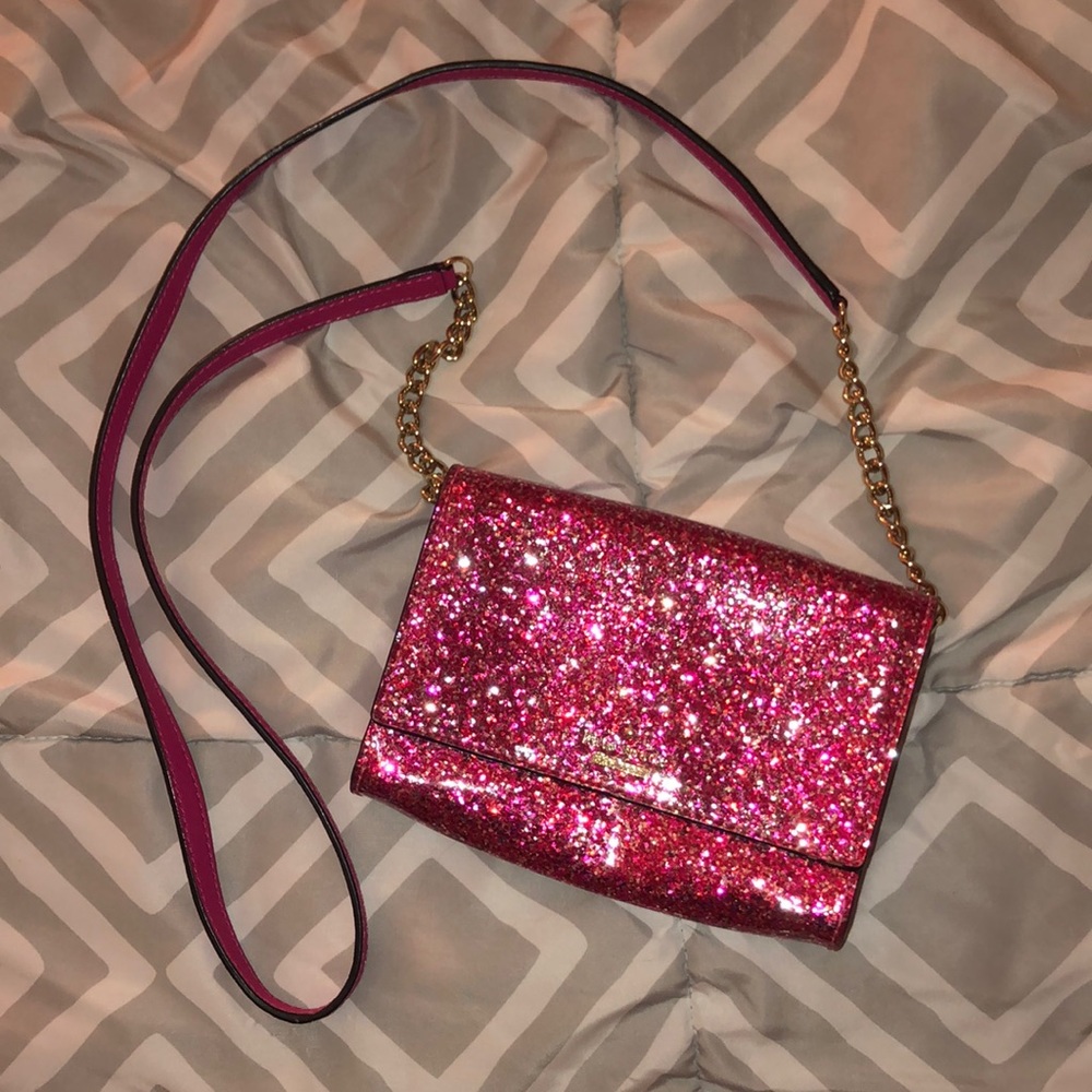 Pink Kate Spade glitter side bag!